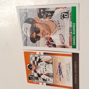2017 Donruss NASCAR Daniel Suarez Autographed and Green Numbered Base Parallel